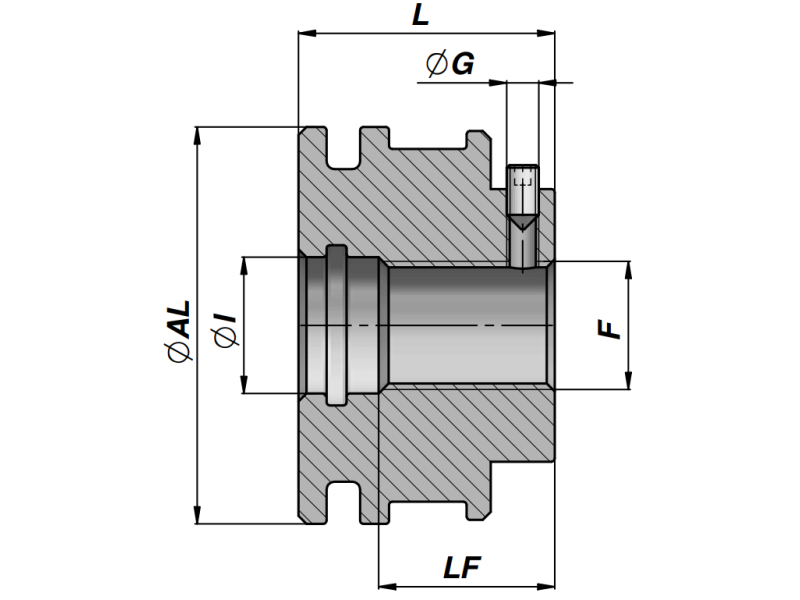 Tłok M250 CTFGV, Średnica tłoka: 30 mm, ØI-F - Średnica wewnętrzna tłoka: 13 mm