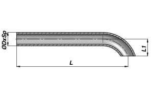 Rura łącząca stalowa CETS, Rozmiar rury: 10x1,5, Długość rury: 300 mm