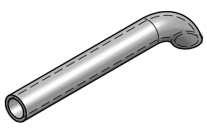 Rura łącząca stalowa CETS, Rozmiar rury: 10x1,5, Długość rury: 300 mm